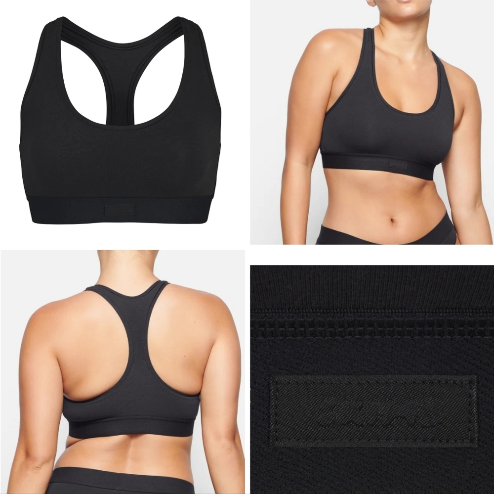 NWOT SKIMS COTTON JERSEY RACERBACK BRA/ XXS/ SOOT